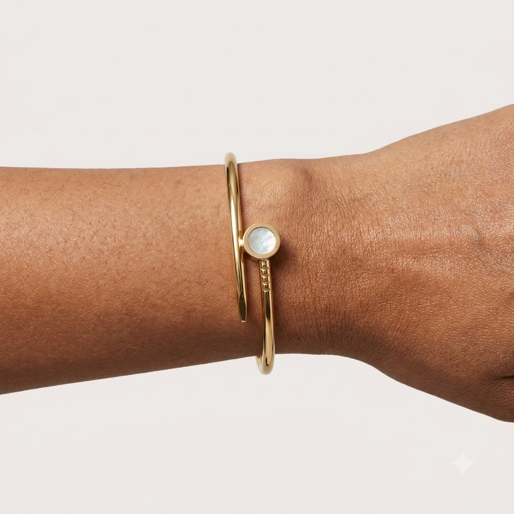 ELEGANT GOLD TONE MINIMALIST CUFF BRACELET [KADA 1.75]