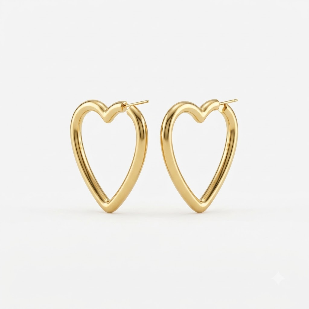 AMORA HEART HOOP EARRINGS [EARRINGS 1.15]