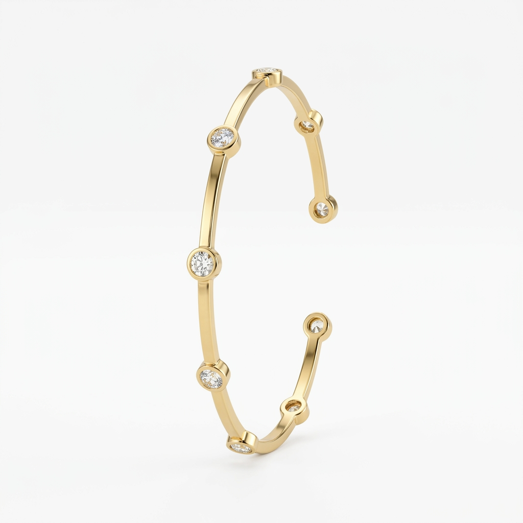 CELESTE GOLD CRYSTAL CUFF BRACELET [KADA 1.70]