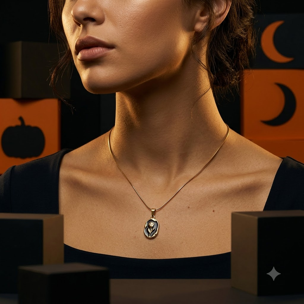 MIDNIGHT TULIP PENDANT [CHAIN]