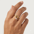 GOLDEN TEARDROP DAINTY RING [RINGS 1.1]