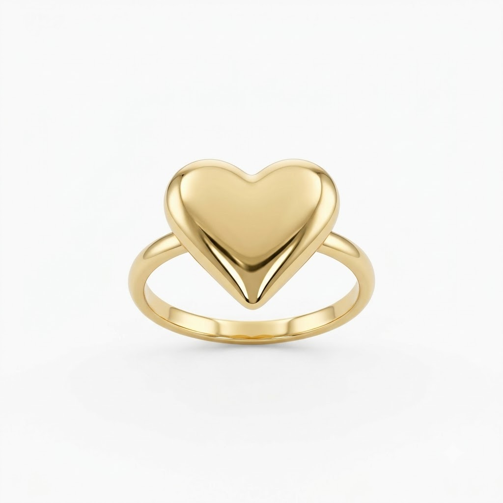 TIMELESS GOLDEN HEART RING [RINGS]