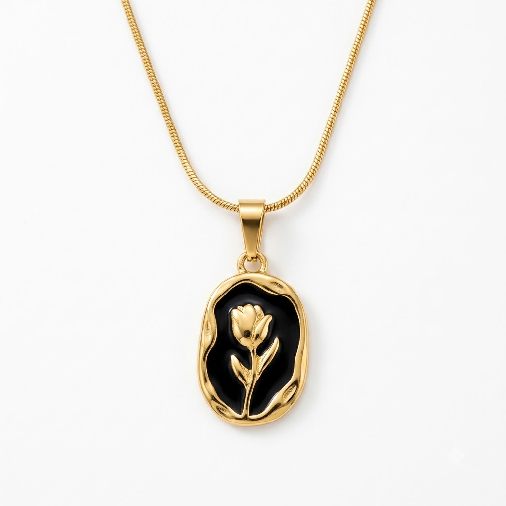 MIDNIGHT TULIP PENDANT [CHAIN]