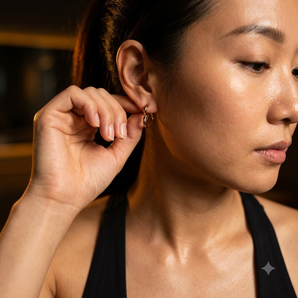 AMORA HEART HOOP EARRINGS [EARRINGS 1.15]