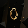 PREMIUM TEXTURED GOLD HOOP EARRINGS [EARRINGS 1,45]