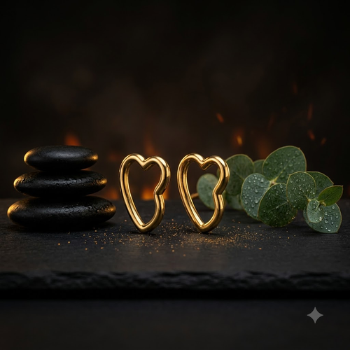AMORA HEART HOOP EARRINGS [EARRINGS 1.15]