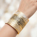 Bracelet Anti-Tarnish Black White Floral Geometric Cuff (Adjustable Size)