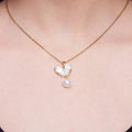 Charming Stone Heart Pearl Necklace